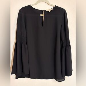 Michael Kors Black Bell Sleeve Top